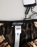 Dolce & Gabbana Brown Leopard Silk Mid Waist Panty Underwear - Zeiniez