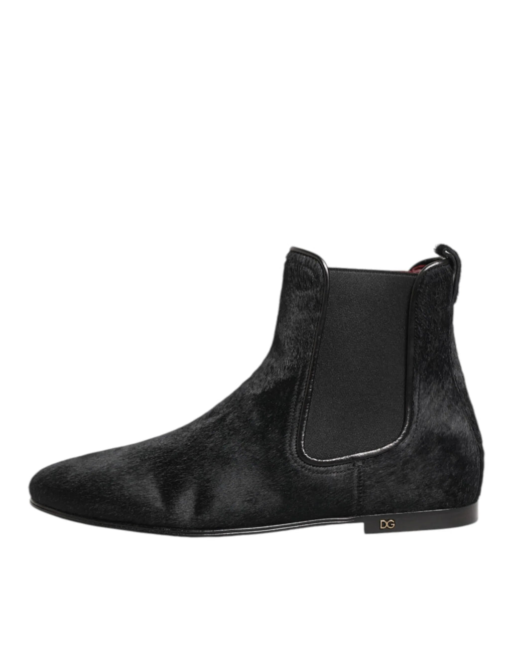 Dolce & Gabbana Black Leather Fur Men CHELSEA Boots Shoes - Zeiniez