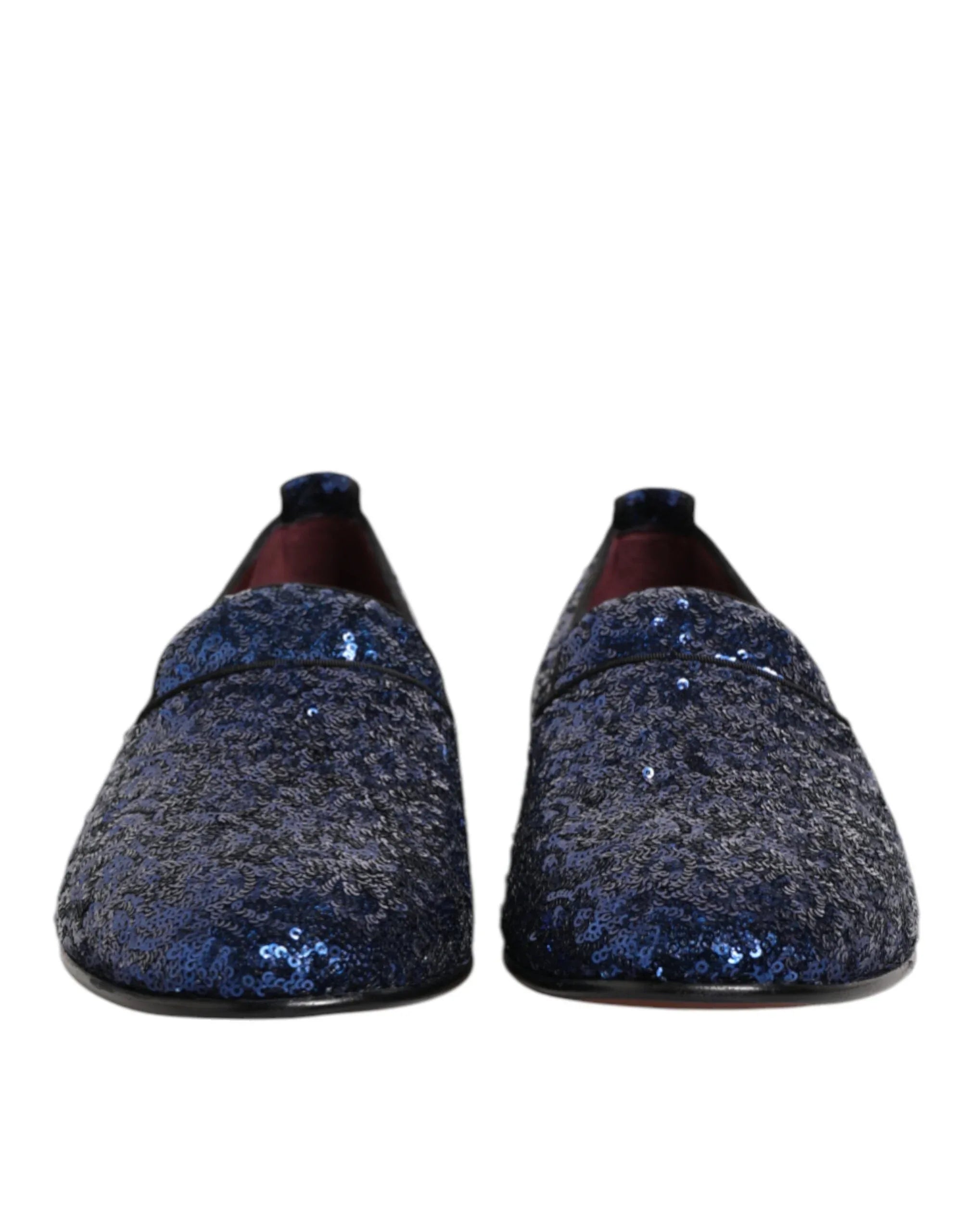 Dolce & Gabbana Blue Sequined Loafers Slippers Men Dress Shoes - Zeiniez