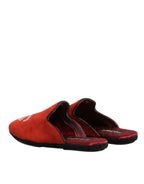 Dolce & Gabbana Red Suede DG King Men House Slippers Shoes - Zeiniez