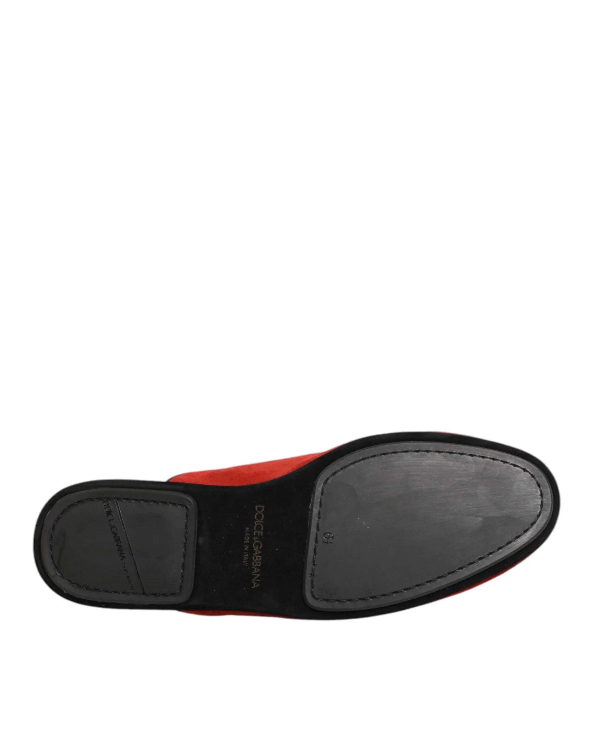 Dolce & Gabbana Red Suede DG King Men House Slippers Shoes - Zeiniez