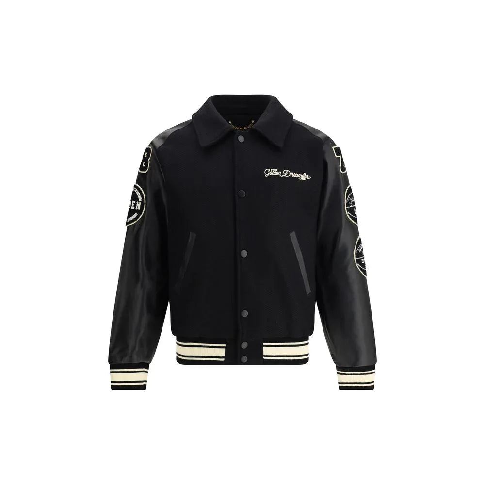 Golden Goose Black Fleece Wool Bomber - Zeiniez