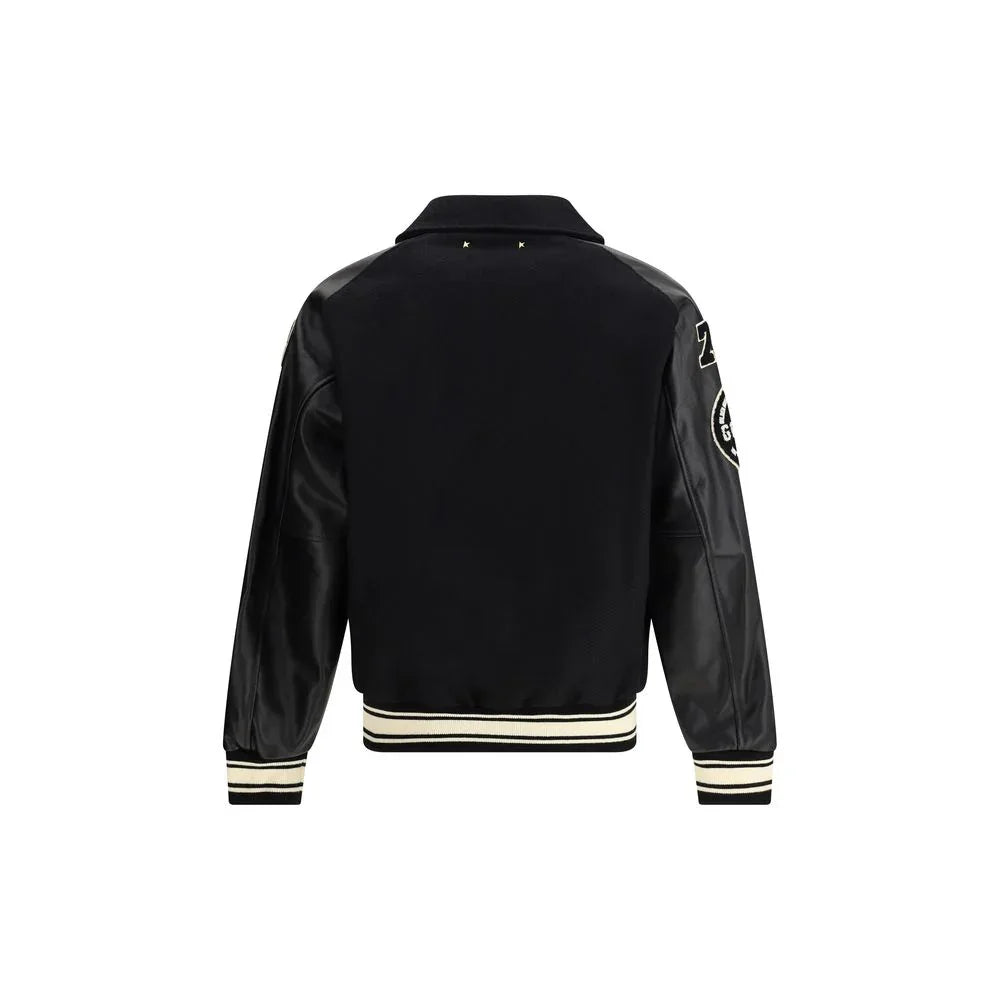 Golden Goose Black Fleece Wool Bomber - Zeiniez