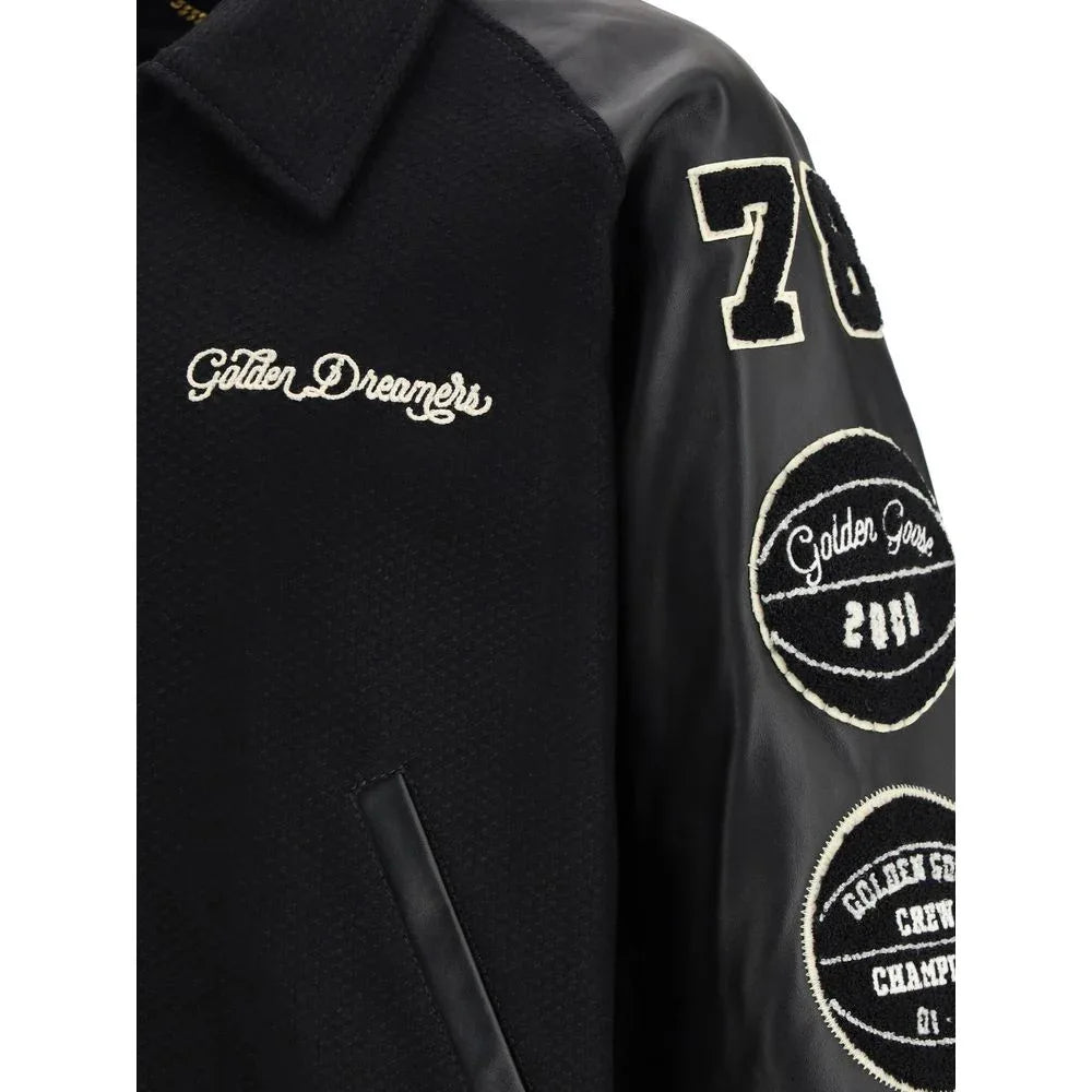 Golden Goose Black Fleece Wool Bomber - Zeiniez