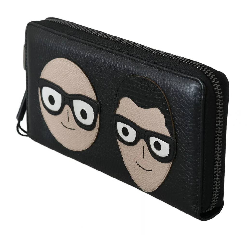 Dolce & Gabbana Black Leather #DGFAMILY Zipper Continental Mens Wallet - Zeiniez