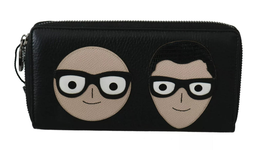 Dolce & Gabbana Black Leather #DGFAMILY Zipper Continental Mens Wallet - Zeiniez