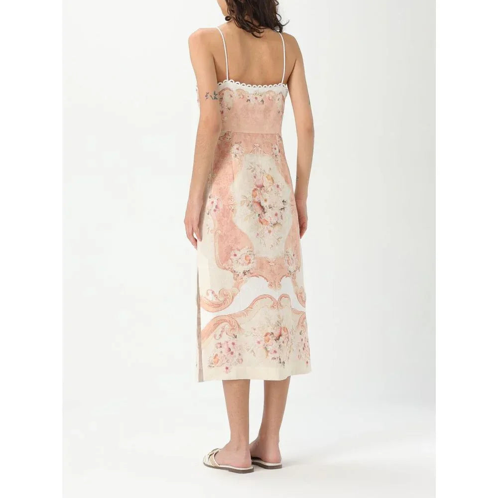 Twinset Multicolor Linen Casual Dress - Zeiniez