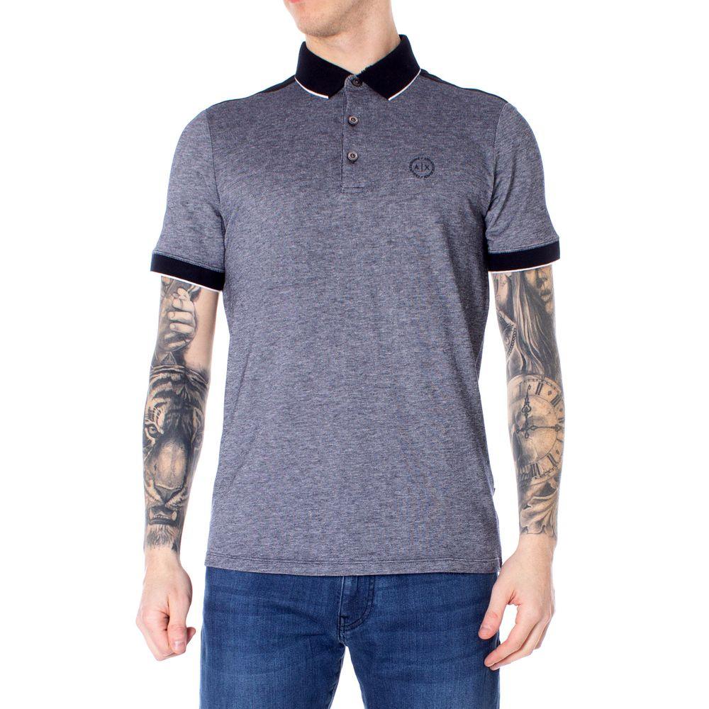 Armani Exchange Blue Cotton Polo Shirt - Zeiniez