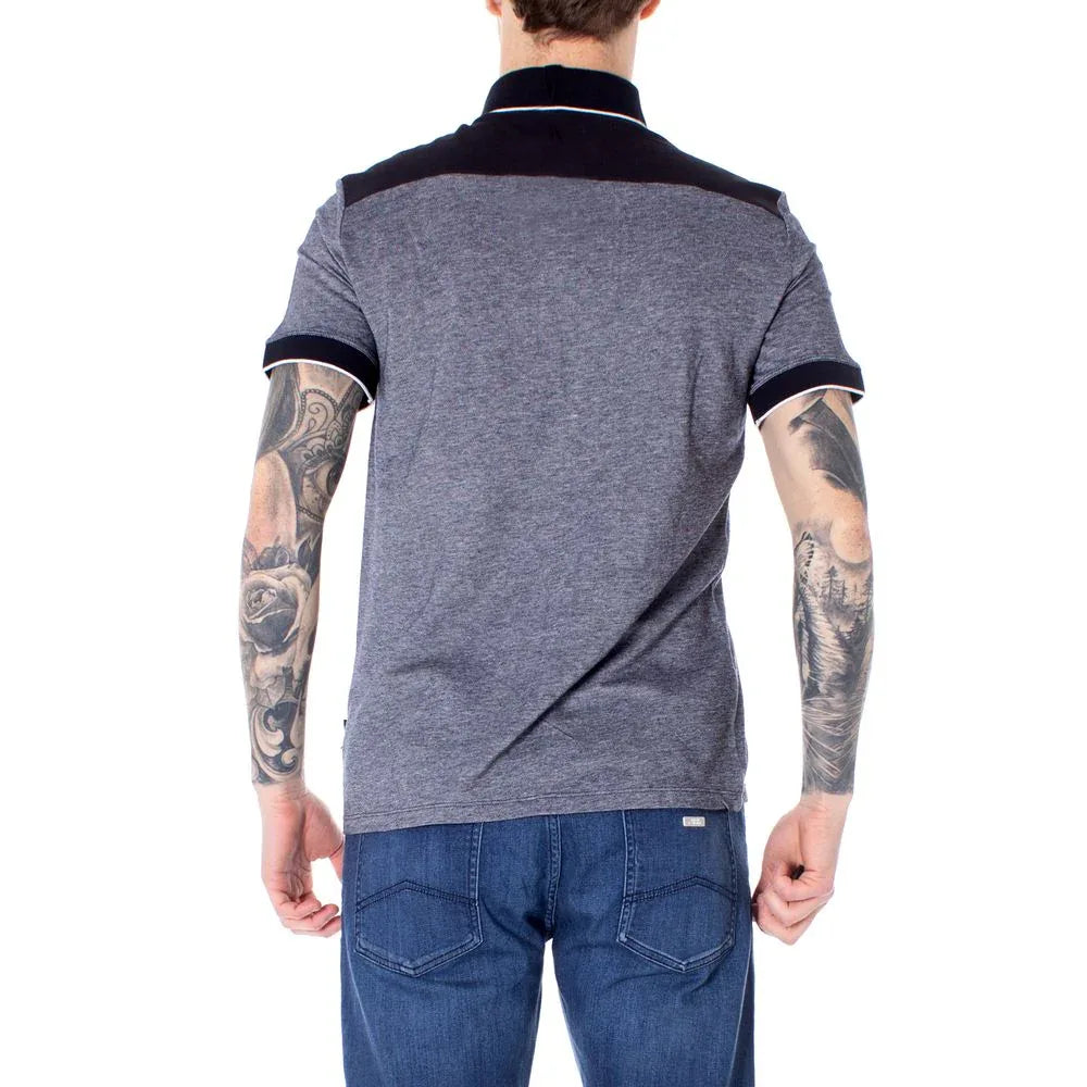 Armani Exchange Blue Cotton Polo Shirt - Zeiniez