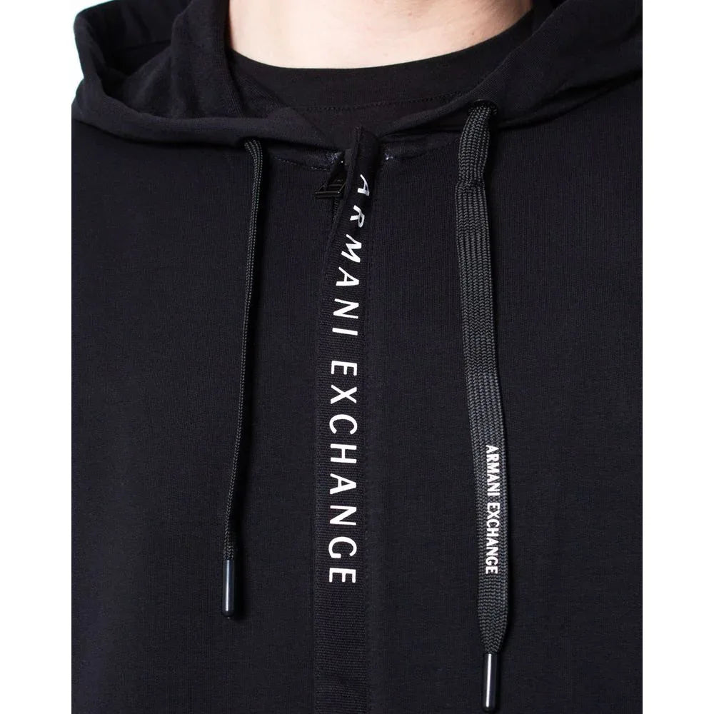 Armani Exchange Black Cotton Hoodie - Zeiniez