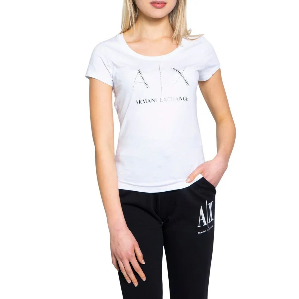 Armani Exchange White Cotton T-Shirt - Zeiniez