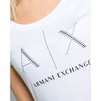 Armani Exchange White Cotton T-Shirt - Zeiniez