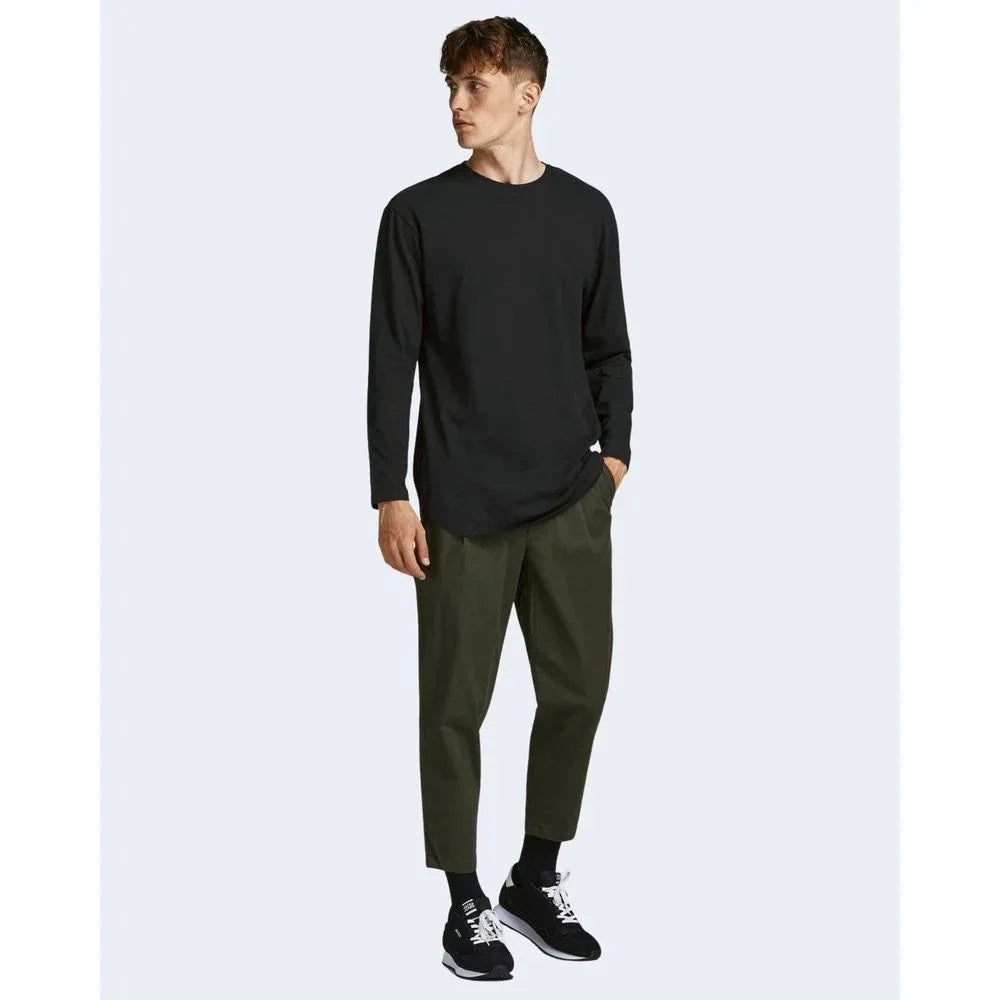 Jack Jones Black Cotton Long Sleeve T-Shirt - Zeiniez