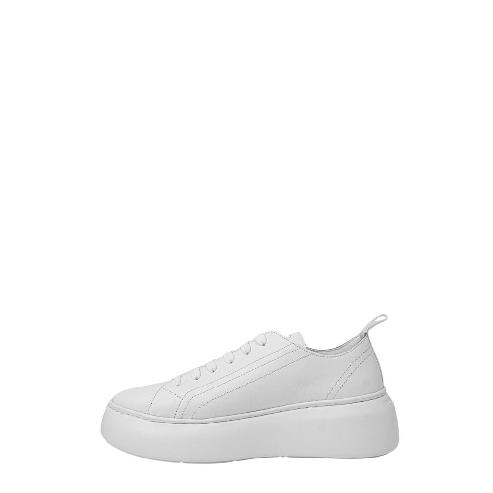 Armani Exchange White Leather Platform Sneakers - Zeiniez