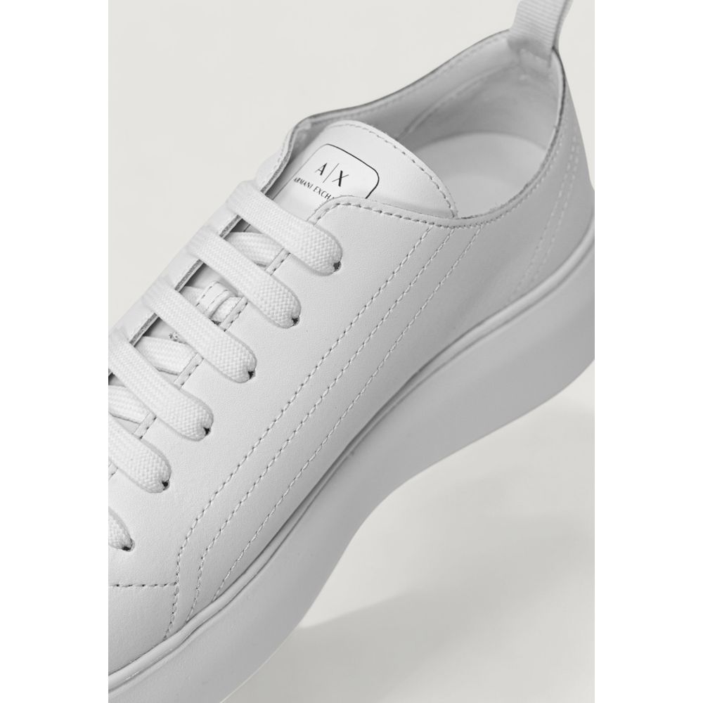 Armani Exchange White Leather Platform Sneakers - Zeiniez