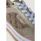Guess Beige Polyester Platform Sneakers