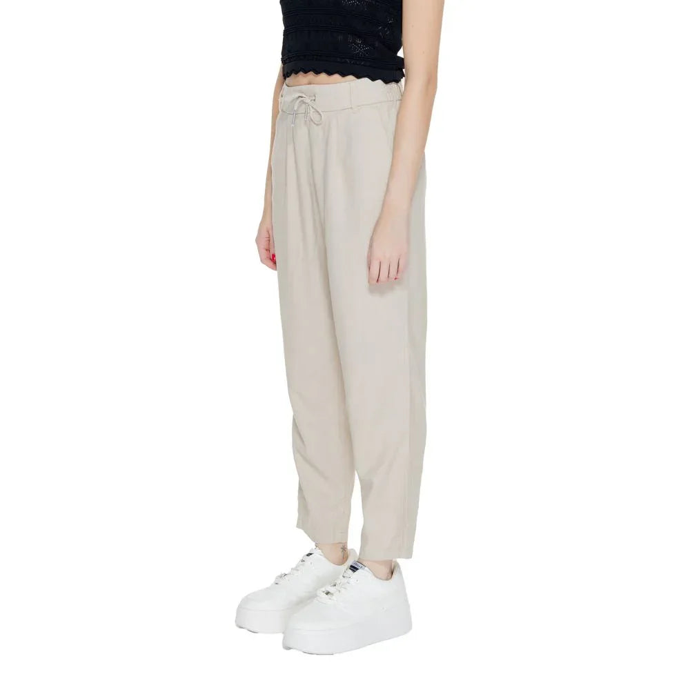 Only Beige Linen Casual Pants - Zeiniez