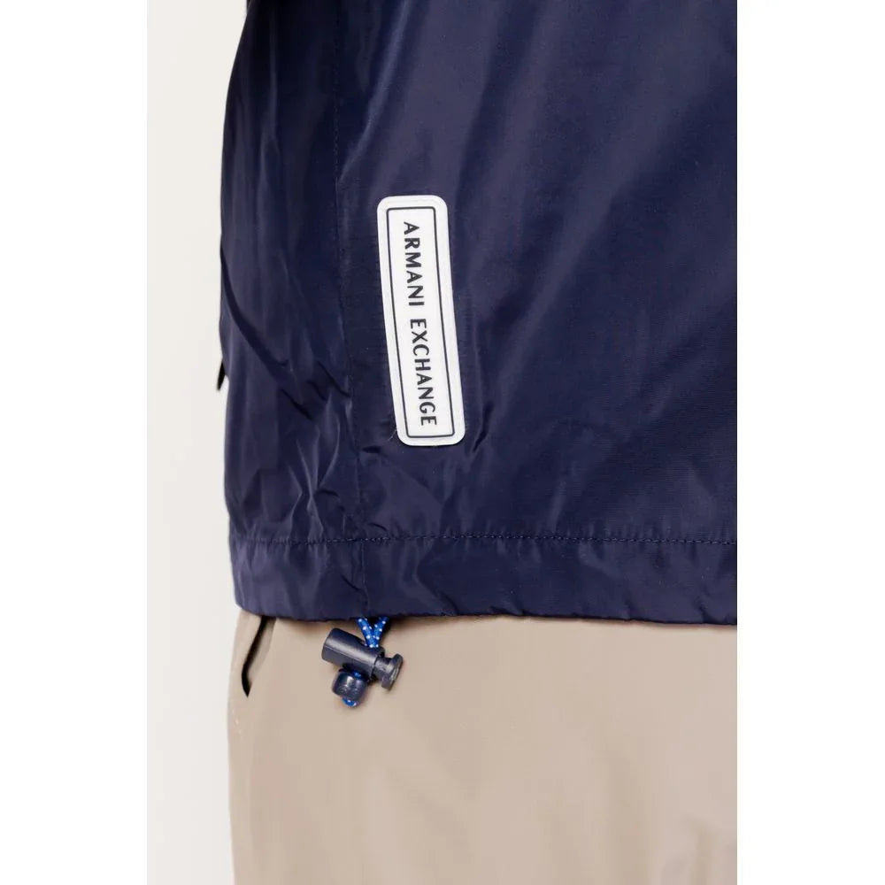 Armani Exchange Blue Polyester Shell Jacket - Zeiniez