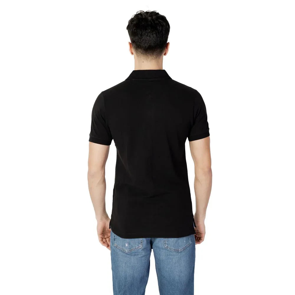 Tommy Hilfiger Jeans Black Cotton Polo Shirt - Zeiniez