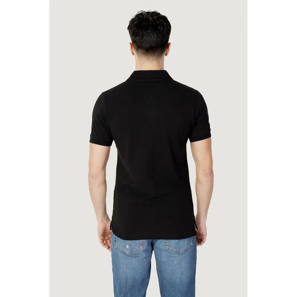 Tommy Hilfiger Jeans Black Cotton Polo Shirt - Zeiniez