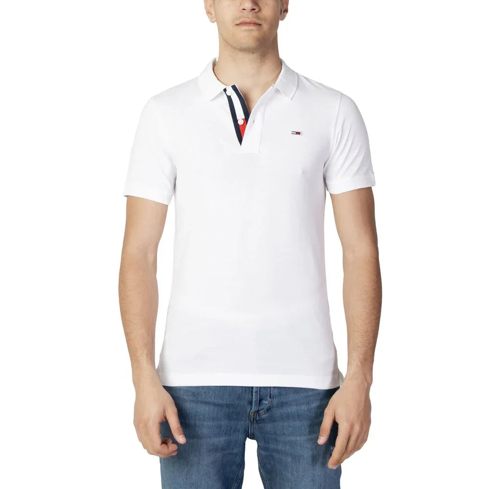 Tommy Hilfiger Jeans White Cotton Polo Shirt - Zeiniez