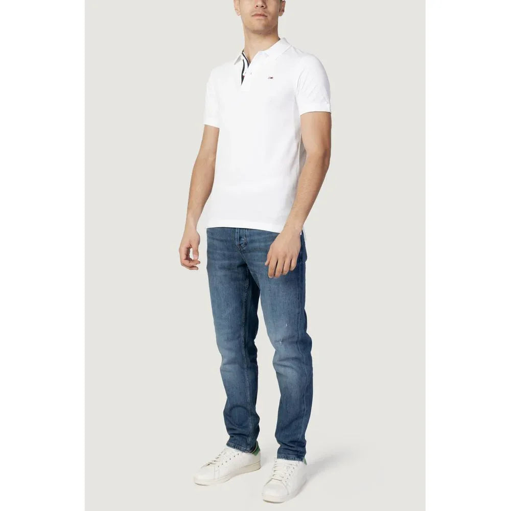 Tommy Hilfiger Jeans White Cotton Polo Shirt - Zeiniez