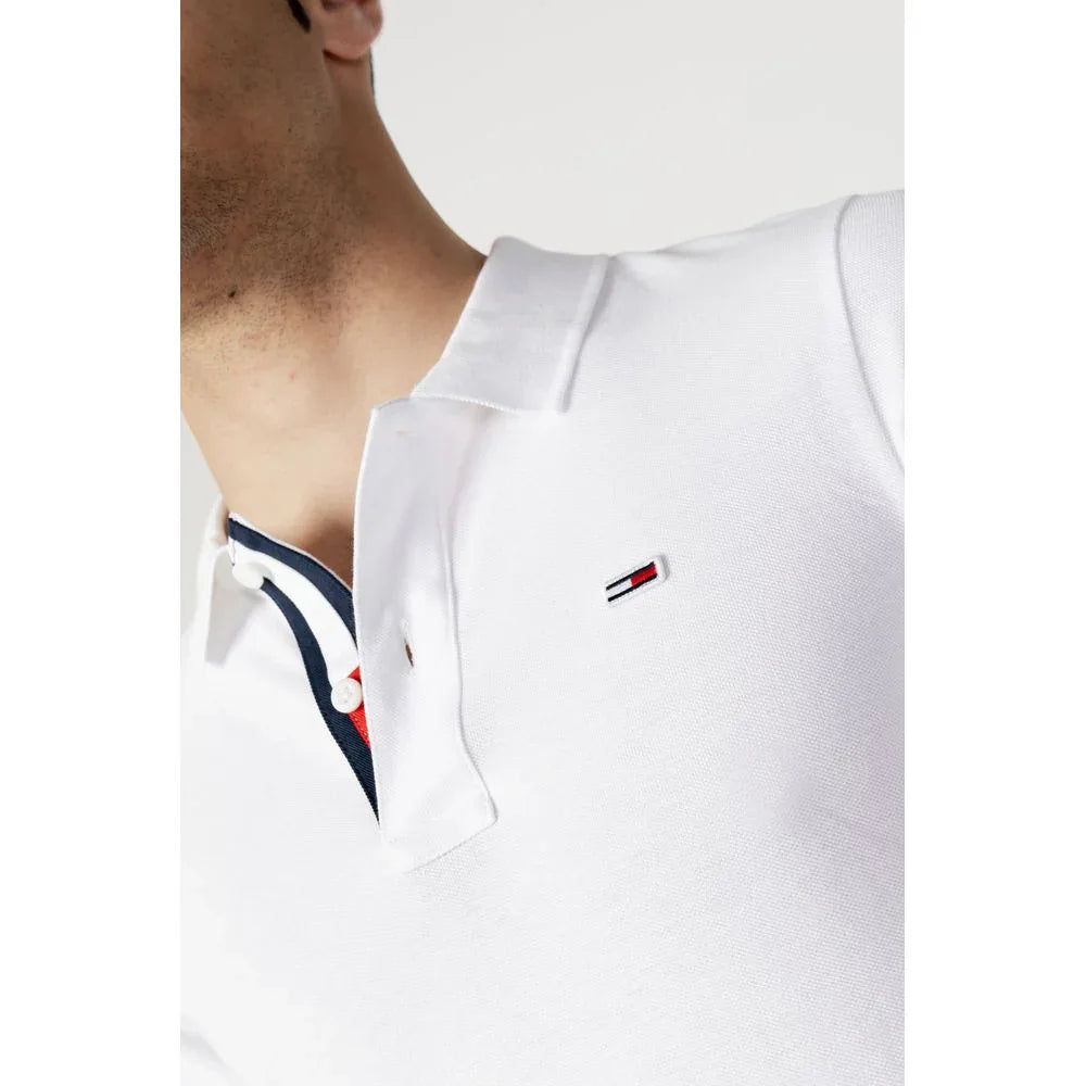 Tommy Hilfiger Jeans White Cotton Polo Shirt - Zeiniez