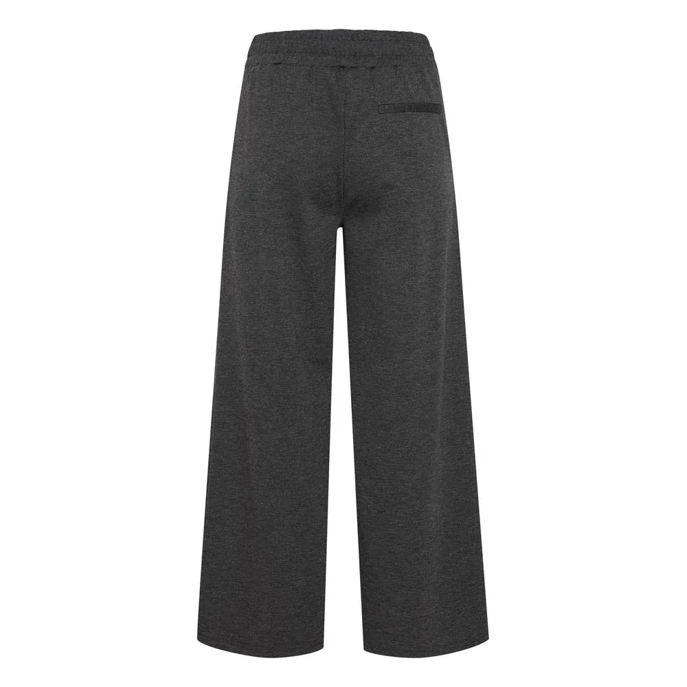 ICHI Gray Recycled Polyester Flared Pants - Zeiniez