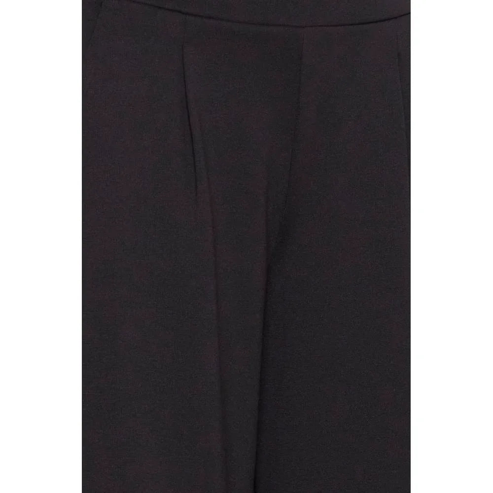 ICHI Black Recycled Polyester Flared Pants - Zeiniez