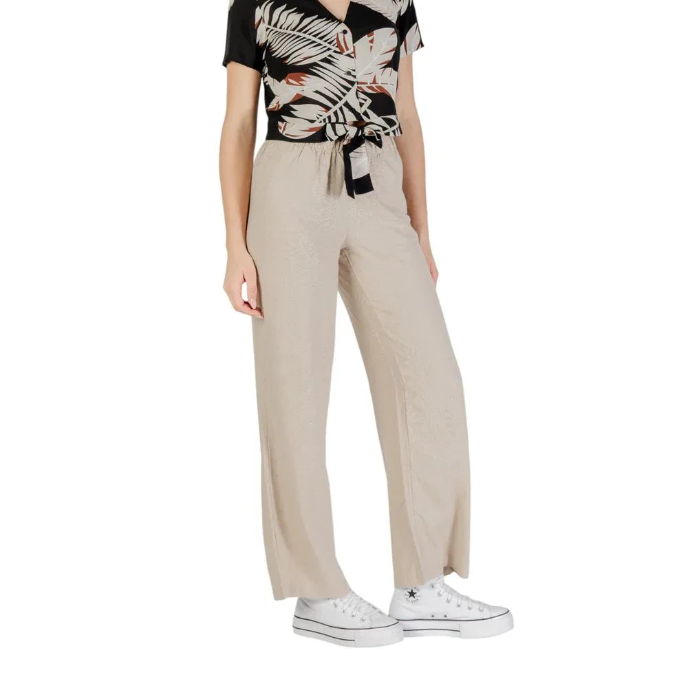 Only Beige Linen Casual Pants - Zeiniez