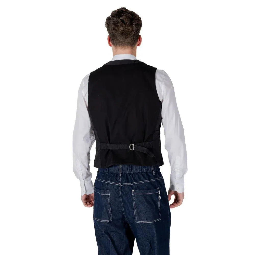 Gianni Lupo Black Cotton Waistcoat - Zeiniez