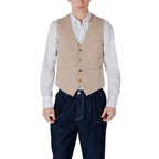 Gianni Lupo Beige Cotton Waistcoat - Zeiniez