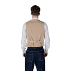 Gianni Lupo Beige Cotton Waistcoat - Zeiniez