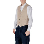 Gianni Lupo Beige Cotton Waistcoat - Zeiniez