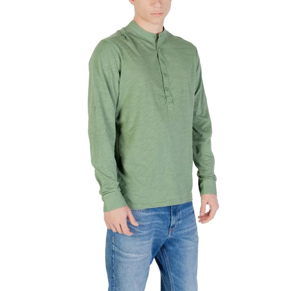 Gianni Lupo Bicolor Cotton Long Sleeve T-Shirt - Zeiniez
