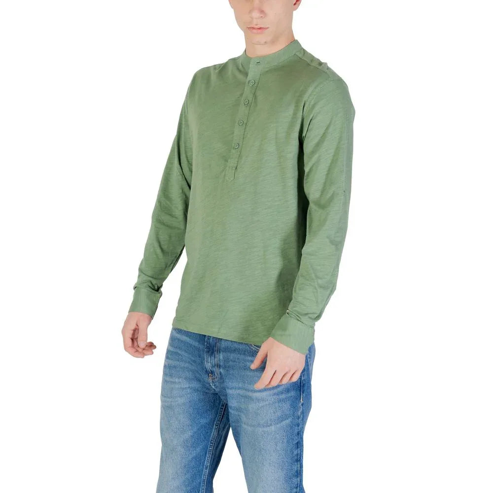 Gianni Lupo Bicolor Cotton Long Sleeve T-Shirt - Zeiniez