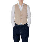 Gianni Lupo Beige Cotton Waistcoat - Zeiniez