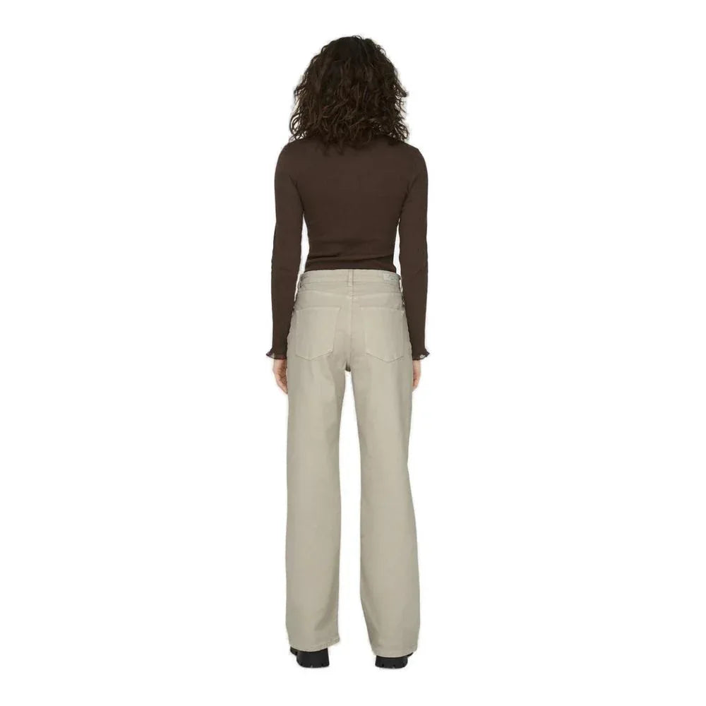 Only Beige Cotton Relaxed Fit Jeans - Zeiniez