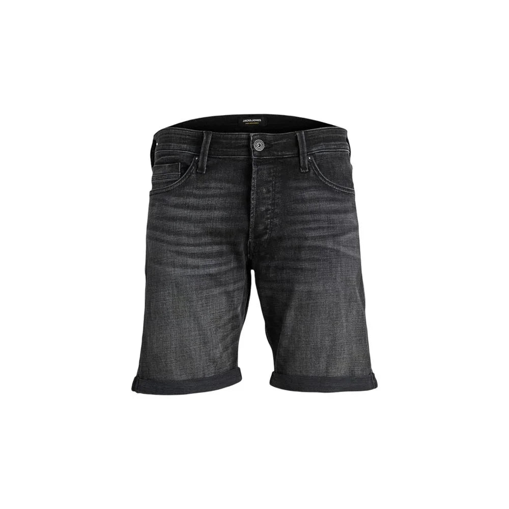Jack Jones Black Cotton Bermuda Shorts - Zeiniez