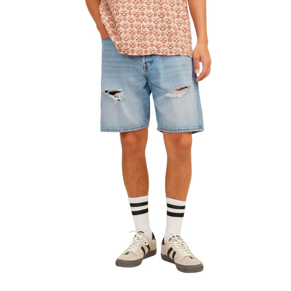 Jack Jones Light Blue Cotton Bermuda Shorts - Zeiniez