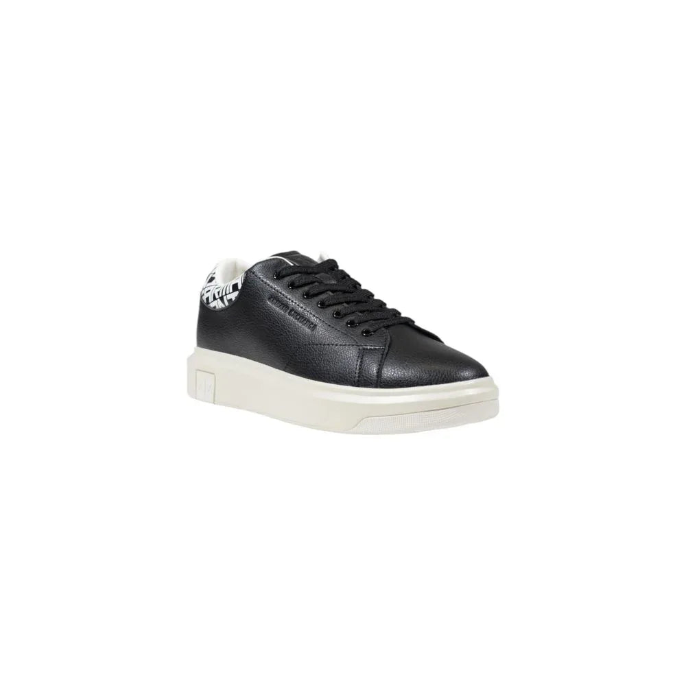 Armani Exchange Black And White Leather Low Top Sneakers - Zeiniez