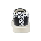 Armani Exchange Black And White Leather Low Top Sneakers - Zeiniez