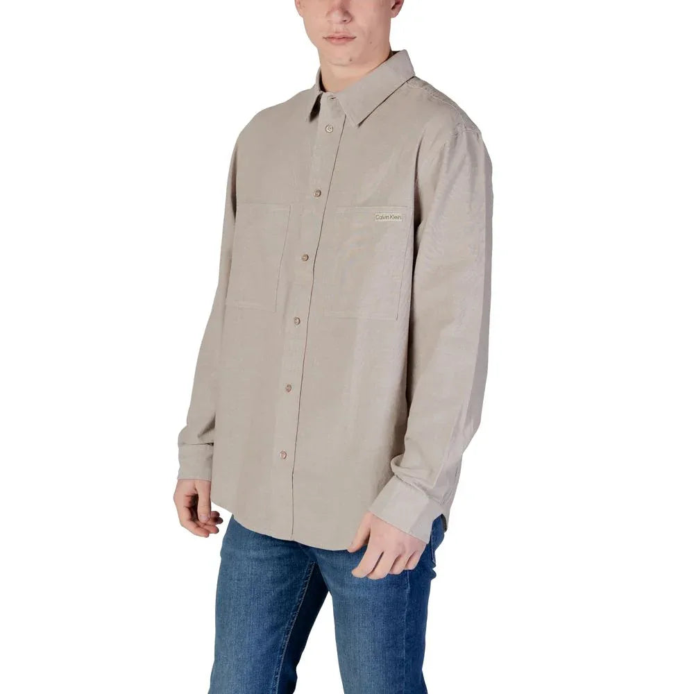 Calvin Klein Jeans Beige Recycled Cotton Shirt - Zeiniez