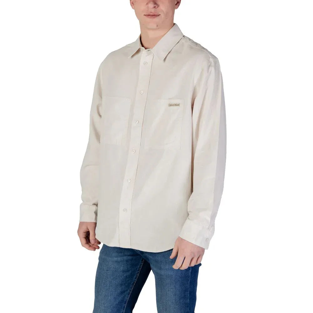 Calvin Klein Jeans Beige Recycled Cotton Shirt - Zeiniez