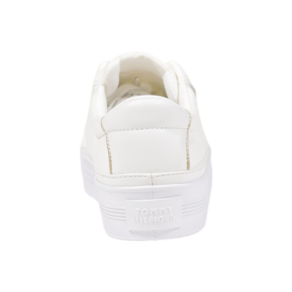Tommy Hilfiger Cream Recycled Cotton Low Top Sneakers - Zeiniez