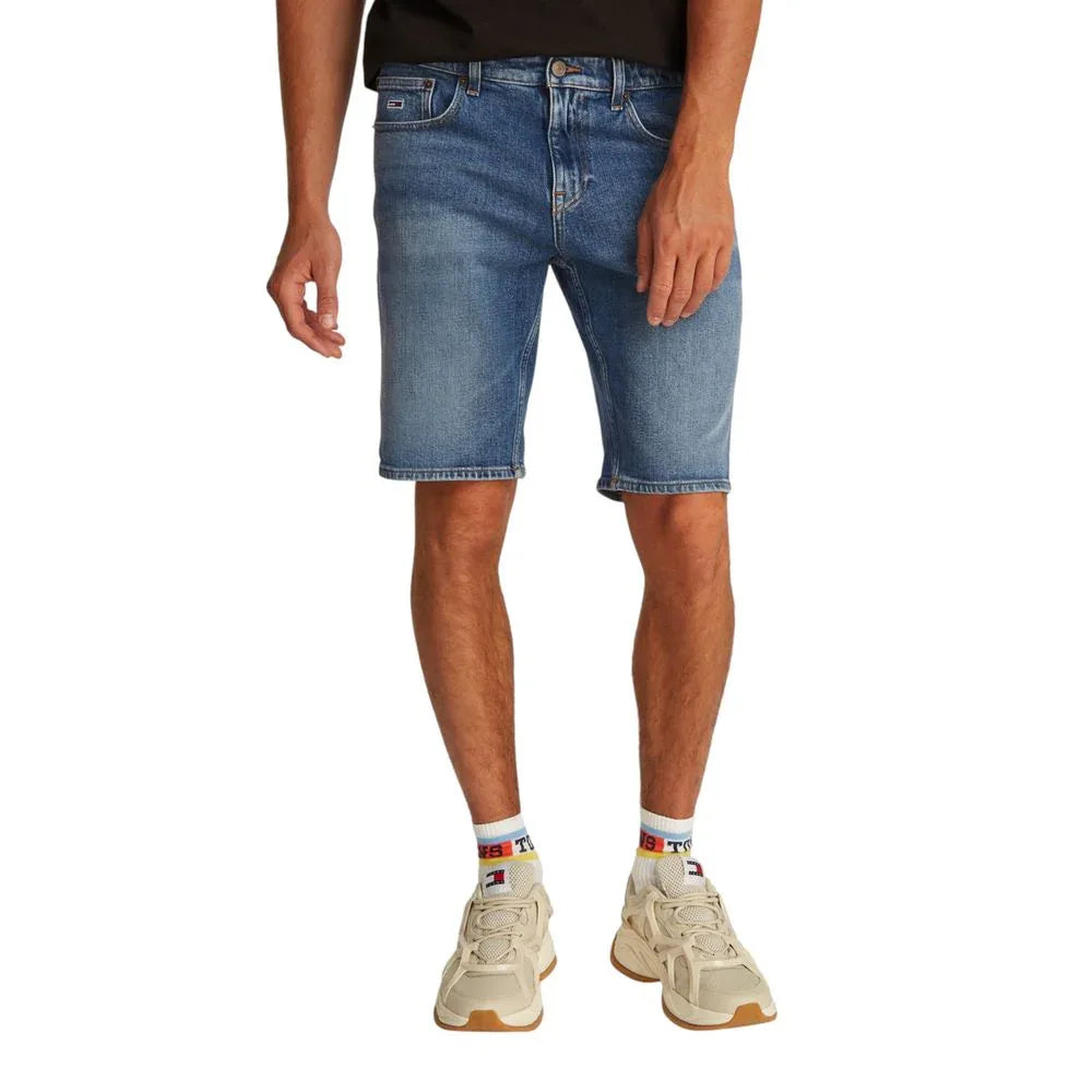 Tommy Hilfiger Jeans Blue Recycled Cotton Bermuda Shorts - Zeiniez