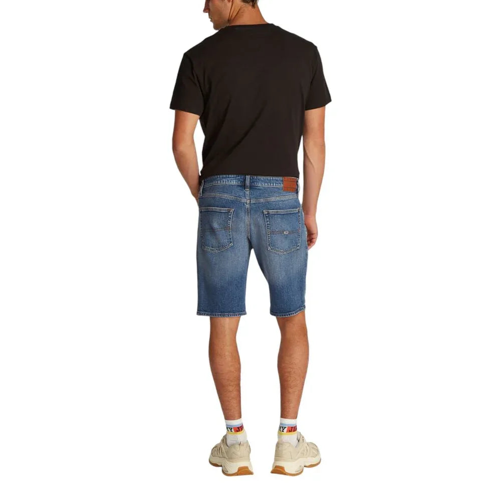 Tommy Hilfiger Jeans Blue Recycled Cotton Bermuda Shorts - Zeiniez
