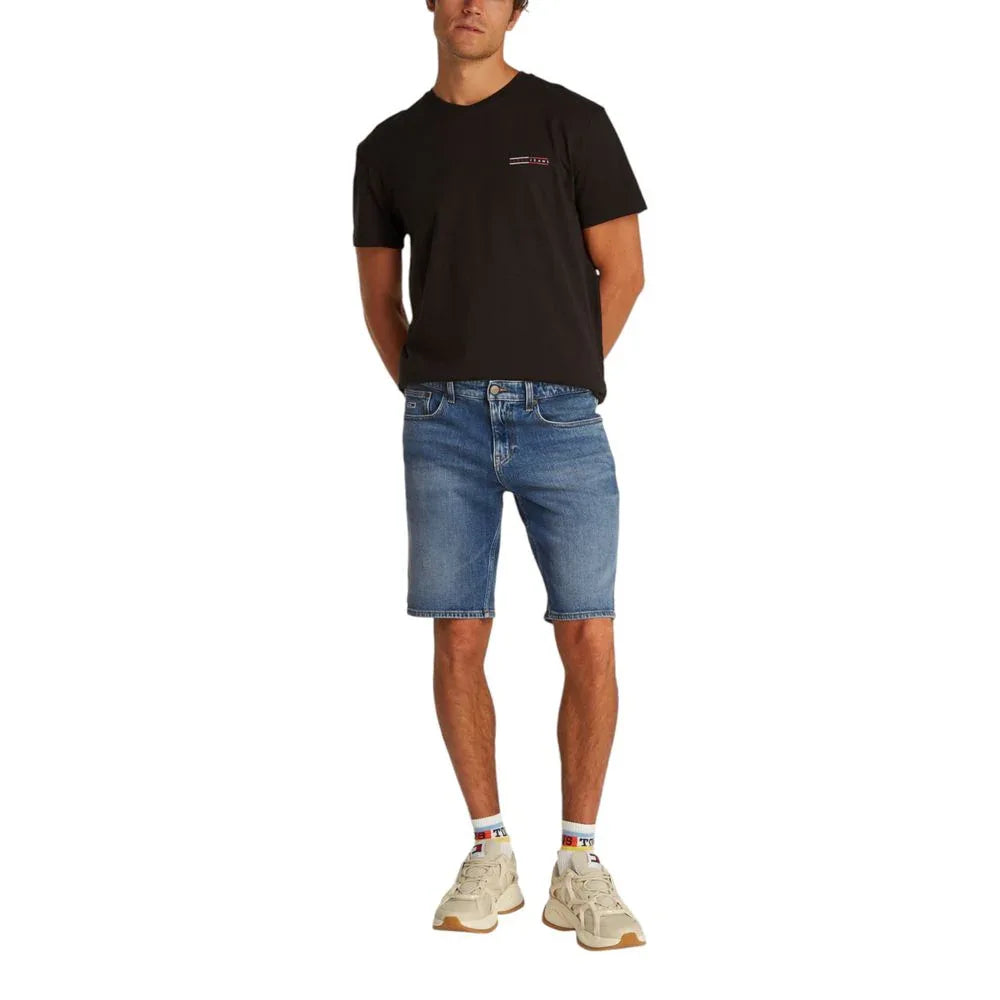 Tommy Hilfiger Jeans Blue Recycled Cotton Bermuda Shorts - Zeiniez
