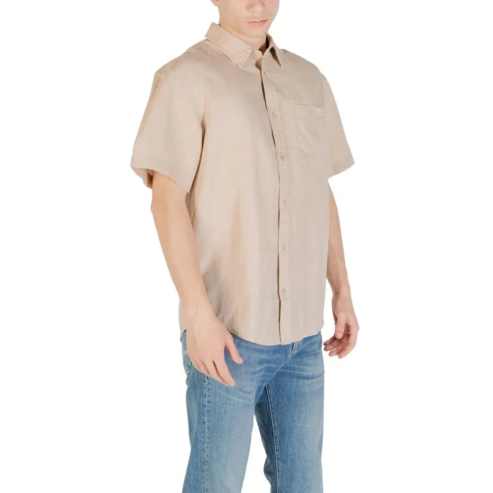 Calvin Klein Jeans Beige Linen Shortsleeve Shirt - Zeiniez