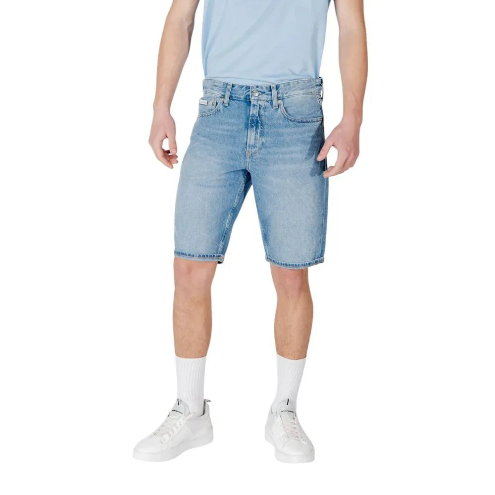 Calvin Klein Jeans Blue Cotton Bermuda Shorts - Zeiniez